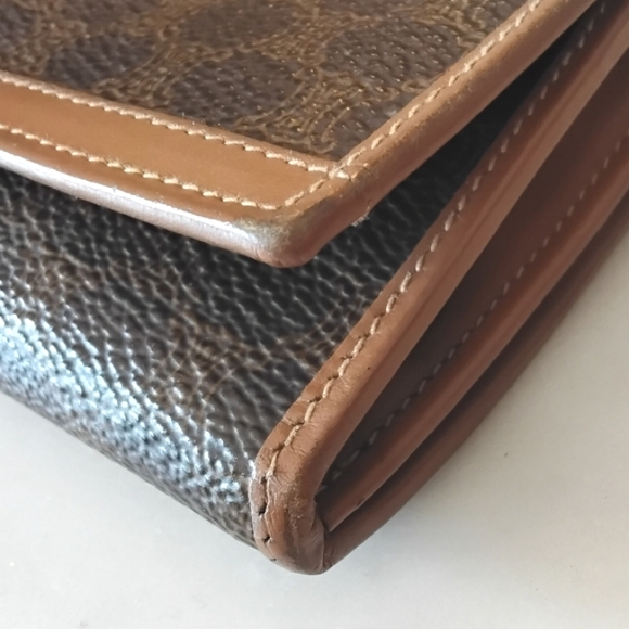 Celine Macadam Long Wallet Leather & Canvas Kisslock Section - Picture 6 of 17